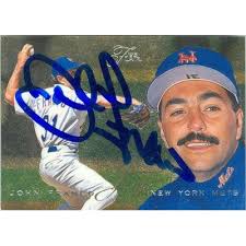 Jose Vizcaino autographed baseball card (New York Mets, SC) 1995 Fleer  Flair #387