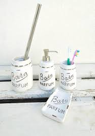 Mason Jar Bathroom Set Rustic Bathroom Accessories Set Of 4 In 2020 Rustic Bathroom Accessories Rustic Bathroom Mason Jar Bathroom