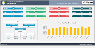 Monthly Employee Timesheet Template Time Tracking In Excel In 2020 Timesheet Template Excel Templates Templates