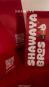 red paper bag with text: shawaya bros