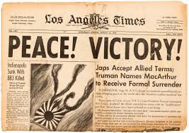 Evening standard newspaper victory edition from tuesday may 8th, 1945 (ve day) with the headline twenty thousand at the palace. Live Tweets From 1943 Pa Twitter Newspaper Headlines Around World Report On Allied Victory In World War Celebrate V J Day They Ve Reported On War For Just Under 6 Years Https T Co S638seneby