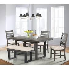 Wooden benches are modern and formal side of the dining table at the same time simple and casual look. Picket House Furnishings Sullivan Dining Set Table 4 Side Chairs Bench Finish Dark Ash Material Rubber Wood Number Of Items 6 Piece Style Transitional Walmart Com Walmart Com