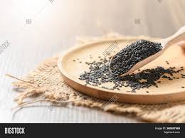 Applying sesame oil on head induces sound sleep. Black Sesame Seeds On Image Photo Free Trial Bigstock