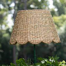 Basket weave bamboo pendant lamp. Large Scalloped Lampshade Seagrass Maison Maison Design Woven Lampshade Woven Shades Patterned Lampshades