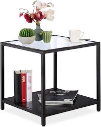 Der beistelltisch sandra aus klarglas kann in verschiedene einrichtungsstile integriert werden. Tische Metall 50x50x50 Cm Quadratischer Couchtisch Wohnzimmer Relaxdays Beistelltisch 50 X 50 X 50 Cm Glas Modernes Design Metall Mdf Schwarz Kuche Haushalt Wohnen Cerocero Mx
