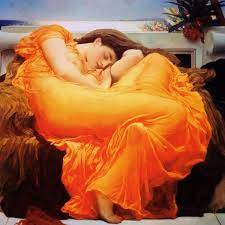 Make your model happy, and the public will. Flaming June Canvas Print By Frederic Leighton Icanvas
