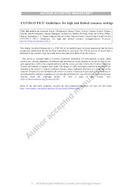 Pdf Covid 19 Picu Guidelines For High And Limited Resource Settings