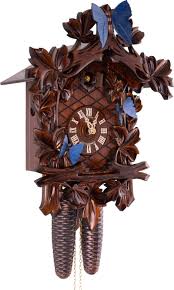 Cuckoo Clock Blue Butterflies - 8 Day Carved 40cm - Anton Schneider | Cuckoo -Palace