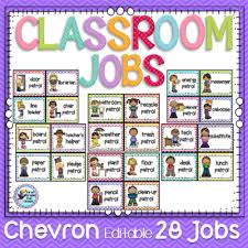 First Grade Fun Times From Classroom Jobs Chevron On