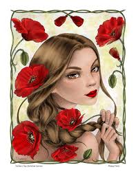 Poppy Fairy Fairies grayscale 2 Christine Karron Prismacolors