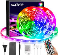 Led lights for bedroom with remote control. Amazon Com Daybetter Led Strip Lights 40ft Rgb Color Changing Led Strips With 44 Keys Remote Control For Room Bedroom Kitchen Decoration Home Improvement