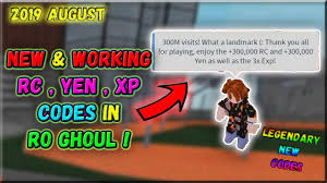 This code will give you 100,000 rc and 100,000 yen! Working Ro Ghoul New Codes Rc Yen Exp Codes August 2019 Youtube