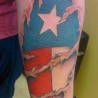 Texas Flag Under Skin Shreds Good Coloring Tattoos By Matt At Virtue Tattoo Houston Tattoos Texas Flag Tattoo Cowboy Tattoos