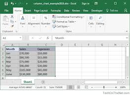 Ms Excel 2016 How To Create A Column Chart