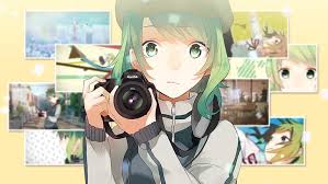 As someone of german descent who used to have blonde hair and sorta has blue eyes. Hd Wallpaper Anime Anime Girls Short Hair Green Hair Green Eyes Camera Wallpaper Flare