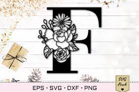 Download Floral Letter F Svg Flower F Monogram Font Initial Svg 549562 Cut Files Design Bundles