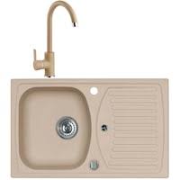 Chiuveta bucatarie din compozit, 76 x 48 cm, adancime cuva 17 cm, incastrabila, reversibila, bej. Chiuveta Bucatarie Leroy Merlin CumpÄraÈi Online