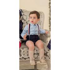Dolce Petit Autumn Winter Dolce Petit Baby Boys Blue Shirt Navy Check Shorts Outfit Style 26 2112 23