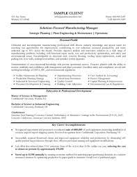 Manufacturing Resume