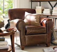 Pb Look Alikes Pottery Barn Manhattan Leather Chair And Ottoman Brown Couch Living Room Brown Sofa Living Room Leather Armchair
