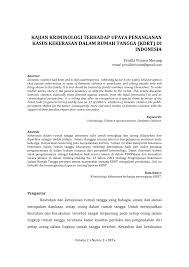 Sehubungan dengan itu langkah langkah tegas perlu diambil untuk mengurangkan kadar penghasilan sisa domestik terutama sekali polisterin dan beg plastik yang memberi impak yang besar dan boleh menjejaskan alam sekitar. Pdf Kajian Kriminologi Terhadap Upaya Penanganan Kasus Kekerasan Dalam Rumah Tangga Kdrt Di Indonesia