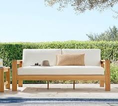 Welcome to country casual teak, the nation's leading specialist in solid teak outdoor furniture since 1977. Malibu 77 Fsc Teak Sofa Pottery Barn