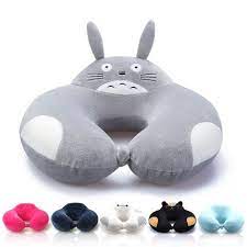 Neck Memory Foam U Shape Totoro Bed Travel Pillow Almohada De Viaje Forma De U Pescoco Cervical Health Care Memory Foam Travel Pillow Travel Pillow Memory Foam