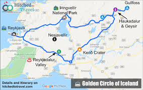 The golden circle is home to some of iceland's most iconic beautiful attractions and it's easily achievable on a solo road trip if you happen to have a hie car. Golden Circle Iceland In 2 Days Self Drive Tour Map Hitched To Travel