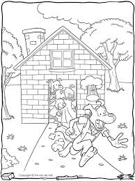This brick house printable coloring page will remind your child of the 3 little pigs …. Big Bad Wolf Runs Away Three Little Pigs Little Pigs Coloring Pages