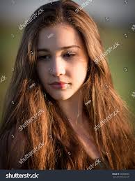 Outside Portrait Beautiful Teenage Ginger Girl Stock Photo 343880546