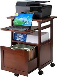 Mobile Printer Stand Cabinet Portable Office Table With File Cabinet And Open Shelf Tv Cart With Casters Portab In 2020 Printer Stand Printer Stands Printer Storage