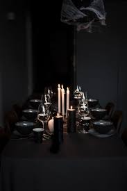 Halloween Dinner Table Elegant Dark Mood Black Dinner Table Food Composition Food Sty Healthy Food Photography Dark Food Photography Black Dinner Tables
