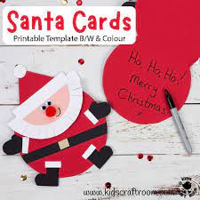 Beach and tropical christmas cards code: Santa Christmas Cards Craft Kids Craft Room