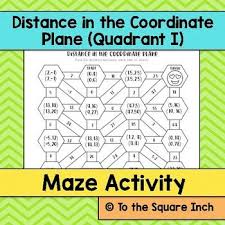 Distance In The Coordinate Plane Maze Coordinate Plane Coordinates Rational Numbers