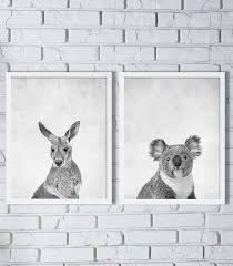 Australia Animal Prints Two Print Set Kangaroo Print Koala Etsy Nursery Animal Prints Animal Nursery Art Baby Animal Prints