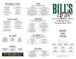 Maybe you would like to learn more about one of these? Bill S Cafe Cottle Menu In San Jose California Usa