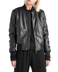 Hudson Zip Front Leather Bomber Jacket Leather Bomber Jacket Bomber Jacket Jackets For Women