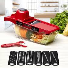With one blade, one grating. Vegetable Slicer Cutter Grater Julienne W 6 Interchangeable Blades M Overstock 22729723