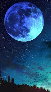 Blue Moon Wallpaper Iphone Android Background Followme Cute Galaxy Wallpaper Night Sky Wallpaper Nature Wallpaper