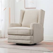 If your home is missing this essential seating option, you've come to perfect place for a swivel rocker recliner. Comfort Pointe Serelda Beige Chenille Wingback Swivel Glider Recliner 8120 16