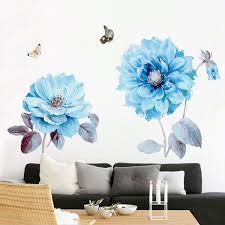Beautiful and intricate modern wall decal for your living room or bedroom with vines, flow. Large Flower Wall Stickers Romantic Flower Wall Decals Flower Home Decor 90x60cm Home Decor Home Garden