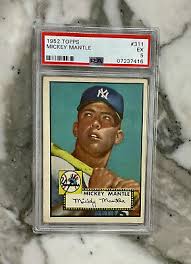 Found a sweet mint original 1960 topps mickey mantle card. 1952 Topps Mickey Mantle 311 Rookie Rc Graded Psa 5 Ex Undergraded Ebay
