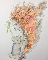 Art Speaks Without A Sound Praying For Australia Fire Drawing Art Artwork