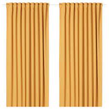 Majgull Room Darkening Curtains 1 Pair Yellow 57x98 Ikea Room Darkening Curtains Room Darkening Curtains With Blinds