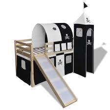 Ax letto castello bambini scivolo scala pino 97x208cm 282712 mobili bebè bimbi descrizione questo letto a soppalco per bambini con motivo fiabesco da principessa sarà una vera e propria attrazione nella camera da letto della vostra. Letto A Castello Per Bambini Con Scivolo E Scala In Legno Nero E Bianco Corner Tools
