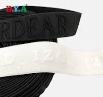 Customized Width Black and White Embossed Logo Jacquard ...