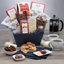 You could also add a coffee mug, and present on a tray. Coffee Chocolates Gift Basket Classic By Gourmetgiftbaskets Com