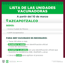 Comienza la fase 2 del programa nacional de vacunación con el registro de adultos mayores para recibir la vacuna contra la. Gobierno De La Ciudad De Mexico Si Eres O Conoces Una Persona Adulta Mayor De 60 Anos Y Vives En La Alcaldia Azcapotzalco Llego El Momento De Vacunarse En