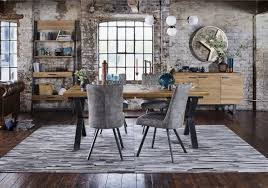 Earth Large Dining Table And 6 Dining Chairs Industrial Style Dining Table Dining Chairs Furniture Village