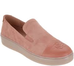 Taryn Rose Suede Cap Toe Slip On Shoes Grace Qvc Com